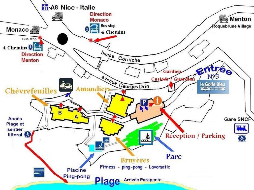 Residence "Le Golfe Bleu" Roquebrune-Cap-Martin Bagian luar foto